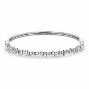 5ct Baguette Cut Diamond Cocktail Women Cuff Bangle Bracelet 14K White Gold Over