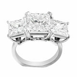 3Ct Princess Cut Diamond Three Stone Solitaire Engage Ring 14K White Gold Finish