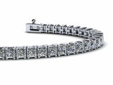 4ct Princess Cut Diamond Fancy Elegant Tennis Bracelet 14k White Gold Finish