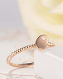 Pea Design Engagement Ring 0.09ct Round Cut VVS1D Diamond 14k Rose Gold Finish