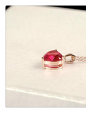 1.5Ct Heart Cut Pink Ruby Solitaire Lovers Pendant 14K Rose Gold Finish NO CHAIN