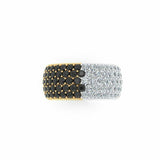 4ct Round Cut Black & White Diamond Pave Full Eternity Band 14k Dual Tone Finish