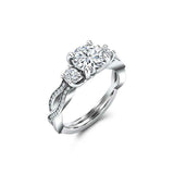 Trilogy Twist Split Band Engagement Ring 2ct Round Diamond 14k White Gold Finish