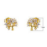 1.3ct Round Cut Diamond Tree Branch Style Stud Earrings 14k Yellow Gold Finish