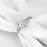 0.6ct Heart Simulated Diamond Split Shank Engagement Ring 14k White Gold Plated