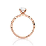 1.5ct Round Cut Diamond Engagement Ring Milgrain Solitaire 14k Rose Gold Finish