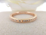 1ct Round Cut Diamond Full Eternity Channel Set Wedding Band 14k RoseGold Finish