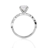 2.3ct Oval Cut Diamond Engagement Ring Milgrain Solitaire 14k White Gold Finish