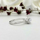 1.7ct Engagement Ring Cushion Cut Diamond Halo Design 14k White Gold Finish