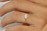 5 Stone Minimalist Engagement Ring 1ct Baguette Cut Diamond 14k Yellow Gold Over