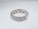 2ct Round Cut Diamond Half Eternity Milgrain Wedding Ring 14k White Gold Finish