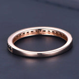 Half Eternity Wedding Ring Band 1ct Round Cut Black Diamond 14k Rose Gold Finish