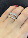 2ct Pear Diamond Diagonal Stones Eternity Wedding Ring Band 14k Yel/Wh Gold Over