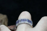 3ct Round Cut Blue Sapphire Wide Bamboo Wedding Band Ring 14k White Gold Finish