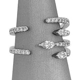 3Ct Marquise Cut Diamond Unique Open Wrap Engagement Ring 14K White Gold Finish