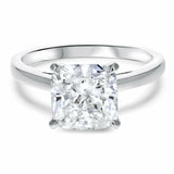 2ct Engagement Ring Cushion Cut Diamond Solitaire Design 14k White Gold Finish