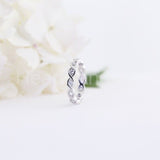 1ct Round Cut Moissanite Infinity Full Eternity Women Band 14k White Gold Plated