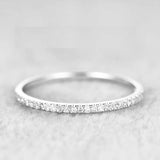 Half Eternity Women Wedding Ring Band 1ct Round Cut Diamond 14k WhiteGold Finish