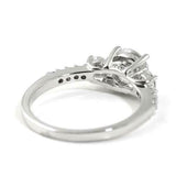 3ct Round Cut Diamond Trilogy Ring with Accents 14k White Gold Finish