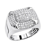 4Ct Round Cut Diamond Iced Stylish Men Engagement Ring 18K White Gold Finish