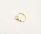 0.4ct Round Cut Diamond Solitaire Design Engagement Ring 14k Yellow Gold Finish