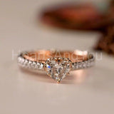 1ct Heart Simulated Diamond Crown Milgrain Engagement Ring 14k Dual Gold Plated