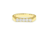 Five Stone Stackable Wedding Band 0.8ct Round Cut Diamond 14k Yellow Gold Finish