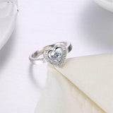 2.5ct Round Cut Diamond Engagement Ring 14k WhiteGold Over Heart Shape Solitaire