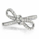 2ct Round Cut Diamond Engagement Ring Ribbon Knot Infinity 14k White Gold Finish