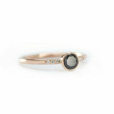 0.5ct Round Cut Black Diamond Engagement Ring Minimalist 14k Rose Gold Finish