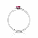 1Ct Heart Cut Pink Ruby Diamond Cute Halo Engagement Ring 14K White Gold Finish