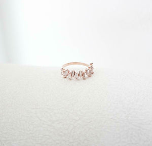 1ct Wedding Ring Band Baguette Cut Diamond Unique Stackable 14k Rose Gold Finish