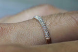 2.2ct Round Cut Diamond Wedding Band 14k Rose Gold Finish Three Row Pave Set