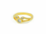 0.5ct Round Cut Diamond Three Stone Mouse Design Ring 14k Yellow Gold Finish