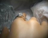 Split Shank Solitaire Engagement Ring 2.5ct Marquise Diamond 14k White Gold Over