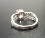 1.6ct Engagement Ring Oval Cut Peach Morganite Split Shank 14k White Gold Finish