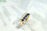 2ct Round Cut Sapphire Diamond Half Eternity Bridal Bands 14k Yellow Gold Finish