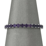 1.5Ct Round Cut Purple Amethyst Full Eternity Wedding Band 14K White Gold Finish