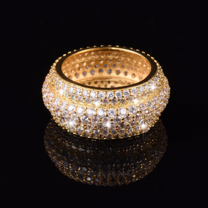 4ct Round Cut Diamond Wedding Ring 18k YellowGold Finish Pave Full Eternity Band