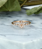 0.4ct Round Cut Diamond Engagement Ring 14k Rose Gold Finish Snowflake Design