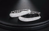 3ct Round Cut Diamond Cluster Wedding Party Hoop Earrings 14k White Gold Finish