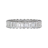 2ct Emerald Simulated Diamond Full Eternity Wedding Band 14k White Gold Plated