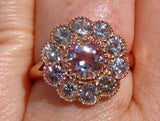 2ct Round Cut Peach Morganite Diamond Halo Engagement Ring 14k Rose Gold Finish