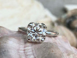 1.2ct Engagement Ring Round Cut Diamond Solitaire Women 14k White Gold Finish