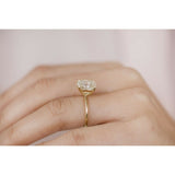 3ct Cushion Cut Diamond Engagement Ring Solitaire Promise 14k Yellow Gold Finish