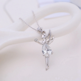 1Ct Pear Cut Diamond Angel Fairy Princess Women Pendant 14K White Gold Finish