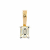 1ct Diamond Pendant Emerald Cut Solitaire Design 14k Yellow Gold Finish NO CHAIN