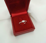 0.3ct Engagement Ring Baguette Cut Diamond Solitaire Design 14k WhiteGold Finish