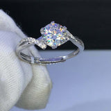 2.1ct Round Cut Diamond Engagement Ring Split Shank Solitaire 14k WhiteGold Over