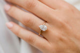 2.25ct Pear Cut Diamond Engagement Ring Solitaire Promise 14k Rose Gold Finish